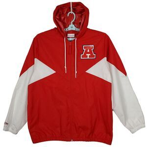 Arizona Wildcats Mitchell &‎ Ness NCAA Large Windbreaker Jacket Red White NWT